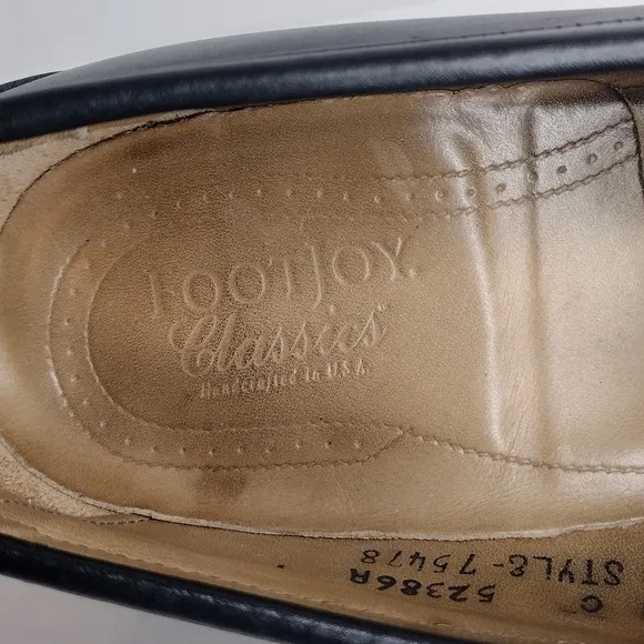 FootJoy Classics Men's Black Leather Office Business Tassel Slip On Loafers