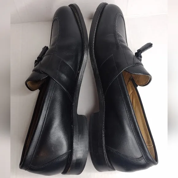 FootJoy Classics Men's Black Leather Office Business Tassel Slip On Loafers