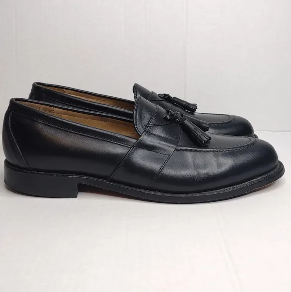 FootJoy Classics Men's Black Leather Office Business Tassel Slip On Loafers