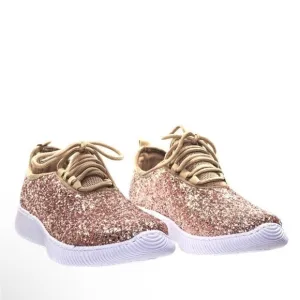 Forever Glitter Sneaker w Elastic Tongue &amp; White Outsole size 10