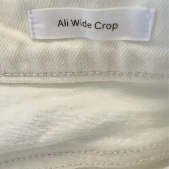 Frame Ali Wide Crop High Waist Raw Hem Button Fly Jeans Size 31 Au Natural EUC