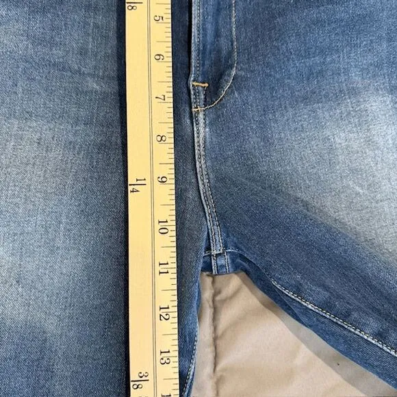 FRAME Le High Straight Jeans Lambeth Lane Wash Cropped Frayed Cuff Size 31