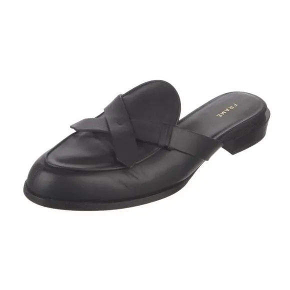 Frame Le Willoughby Mules Noir Black Leather Sweetzer Flats Loafers 40 Size 8.5
