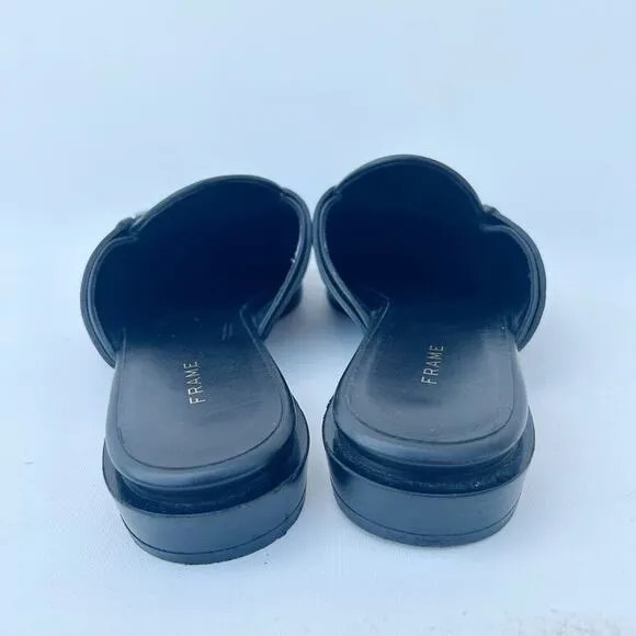Frame Le Willoughby Mules Noir Black Leather Sweetzer Flats Loafers 40 Size 8.5