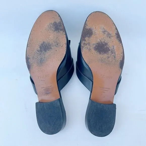 Frame Le Willoughby Mules Noir Black Leather Sweetzer Flats Loafers 40 Size 8.5