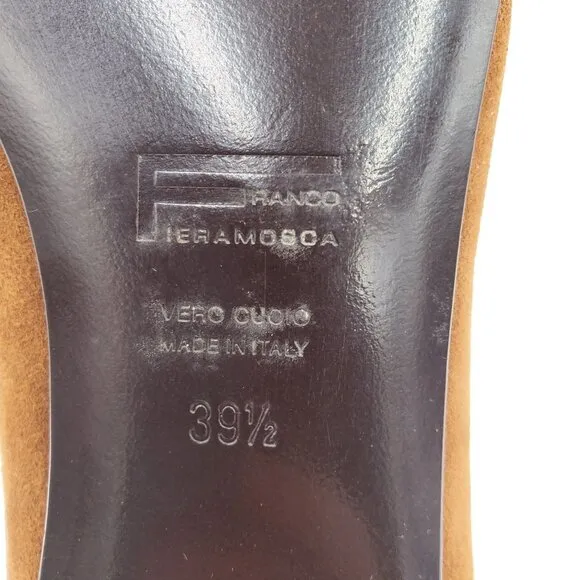 Franco Fieramosca Italy Womens 9 Exotic Brown Crocodile Suede Dress Shoe Loafers