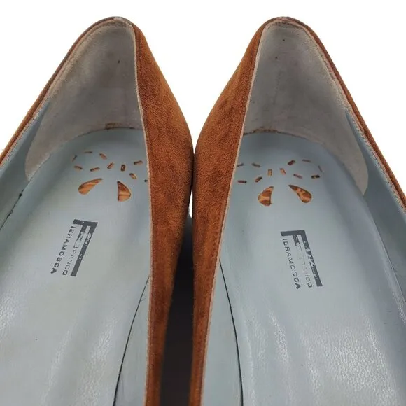 Franco Fieramosca Italy Womens 9 Exotic Brown Crocodile Suede Dress Shoe Loafers