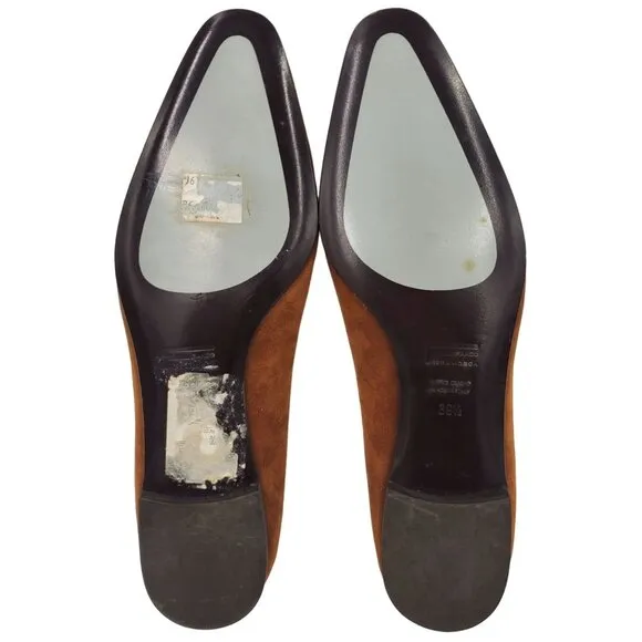 Franco Fieramosca Italy Womens 9 Exotic Brown Crocodile Suede Dress Shoe Loafers