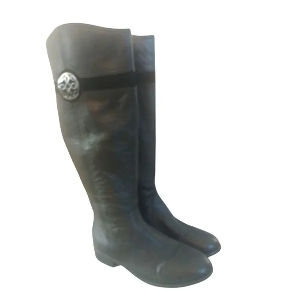 Franco Fortini Stamford Knee High Black Boots Womens Leather Riding Boots 9.5 W