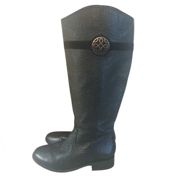 Franco Fortini Stamford Knee High Black Boots Womens Leather Riding Boots 9.5 W