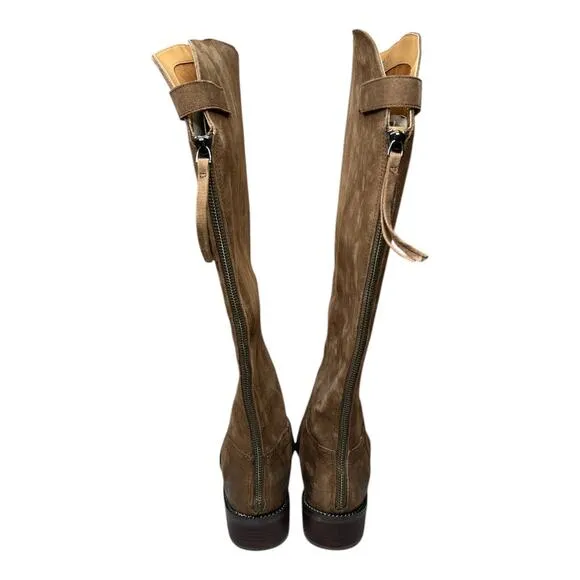 Franco Sarto Brenna Brown Suede Boots Size 8 Wide Calf
