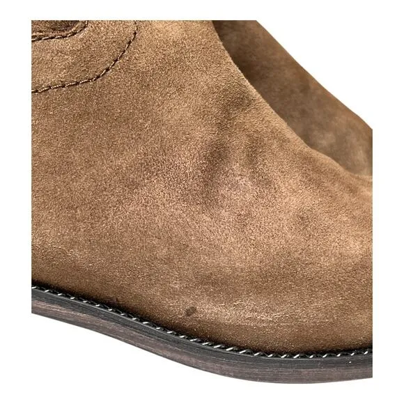 Franco Sarto Brenna Brown Suede Boots Size 8 Wide Calf