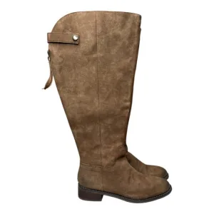 Franco Sarto Brenna Brown Suede Boots Size 8 Wide Calf