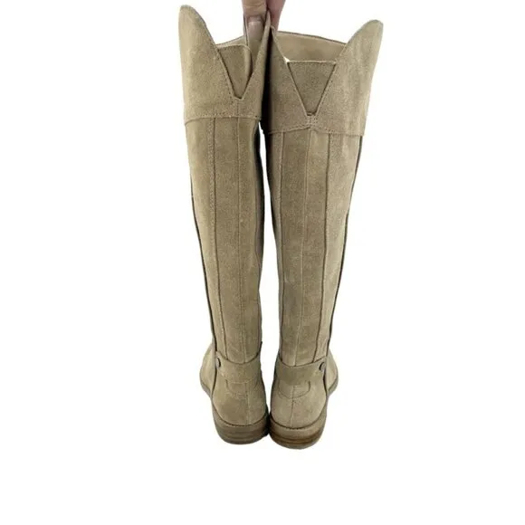 Franco Sarto Caydee Tan Suede Leather Wide Calf Tall Boots Sz 5 New $189