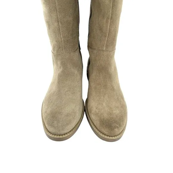 Franco Sarto Caydee Tan Suede Leather Wide Calf Tall Boots Sz 5 New $189