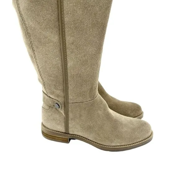 Franco Sarto Caydee Tan Suede Leather Wide Calf Tall Boots Sz 5 New $189