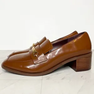 Franco Sarto Dalia Brown Square Toe Heeled Loafer 9 1/2 M