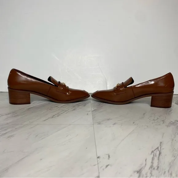 Franco Sarto Dalia Brown Square Toe Heeled Loafer 9 1/2 M