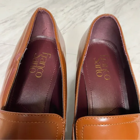 Franco Sarto Dalia Brown Square Toe Heeled Loafer 9 1/2 M