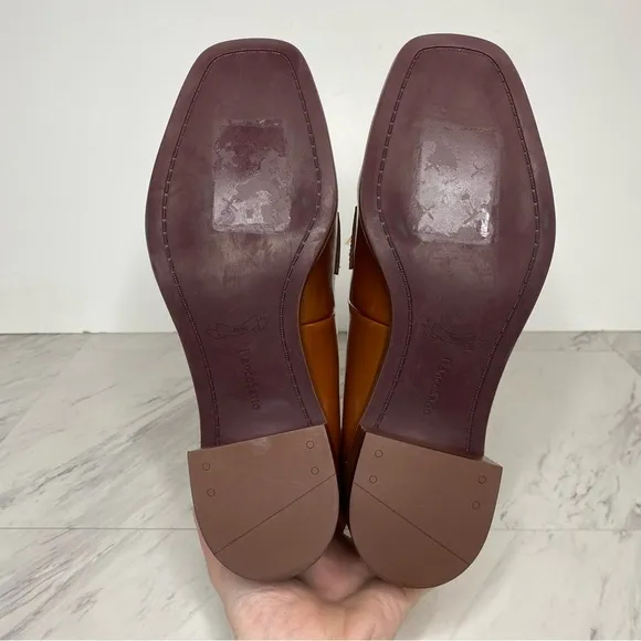 Franco Sarto Dalia Brown Square Toe Heeled Loafer 9 1/2 M