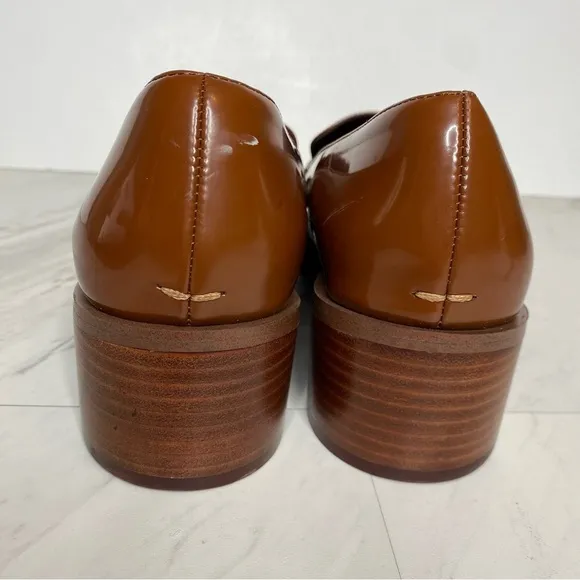 Franco Sarto Dalia Brown Square Toe Heeled Loafer 9 1/2 M
