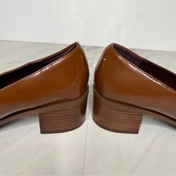 Franco Sarto Dalia Brown Square Toe Heeled Loafer 9 1/2 M