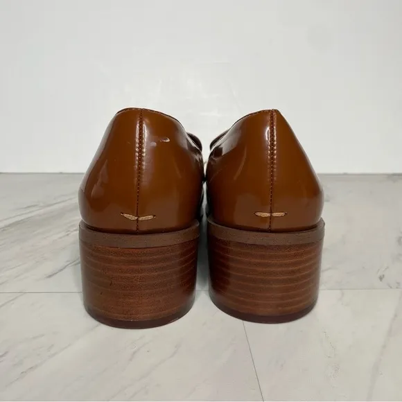 Franco Sarto Dalia Brown Square Toe Heeled Loafer 9 1/2 M