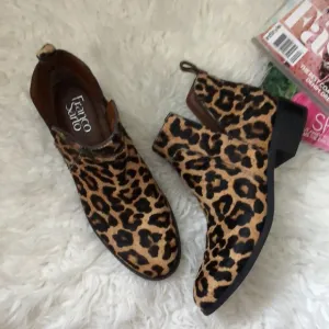 Franco Sarto Domingo Leopard Print Calf Hair Ankle Bootie