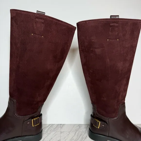 Franco Sarto Merina Burgundy Brown Wide Calf Tall Riding Boot 7M