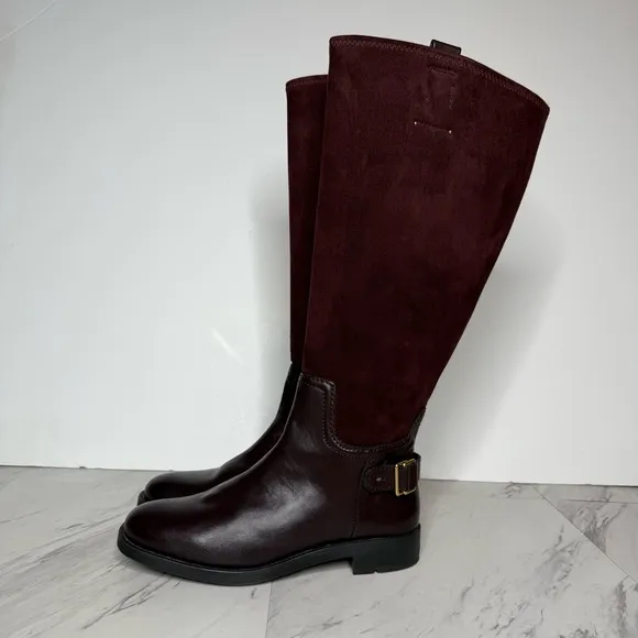 Franco Sarto Merina Burgundy Brown Wide Calf Tall Riding Boot 7M