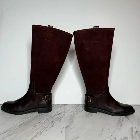 Franco Sarto Merina Burgundy Brown Wide Calf Tall Riding Boot 7M