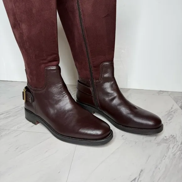 Franco Sarto Merina Burgundy Brown Wide Calf Tall Riding Boot 7M