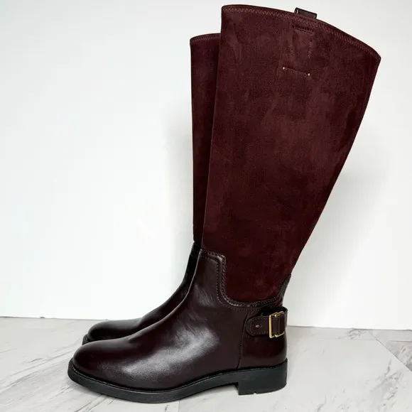 Franco Sarto Merina Burgundy Brown Wide Calf Tall Riding Boot 7M