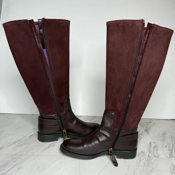 Franco Sarto Merina Burgundy Brown Wide Calf Tall Riding Boot 7M