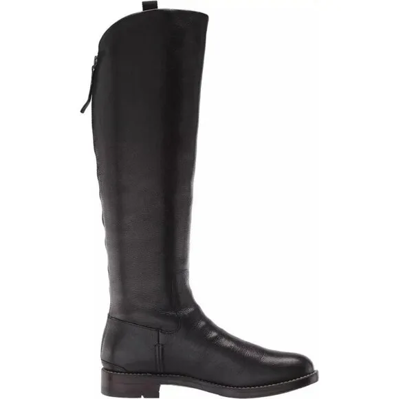 Franco Sarto Meyer Women's Black Leather Narrow Calf Knee High Riding Boot US 9W