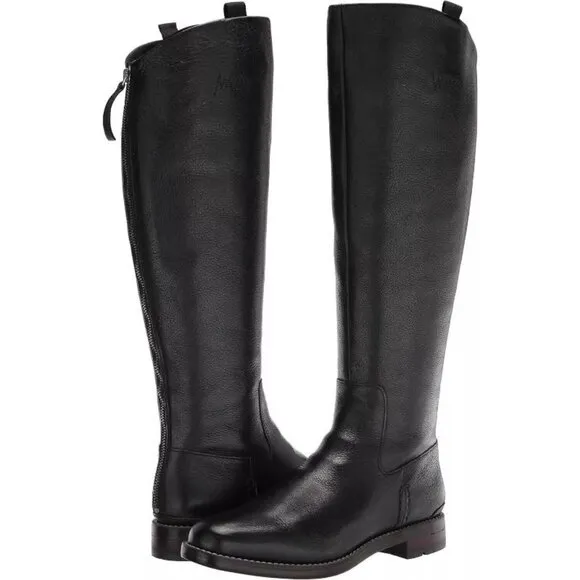 Franco Sarto Meyer Women's Black Leather Narrow Calf Knee High Riding Boot US 9W