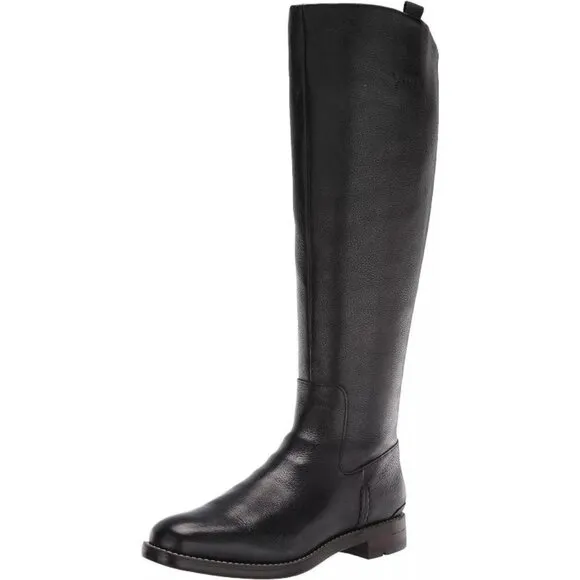 Franco Sarto Meyer Women's Black Leather Narrow Calf Knee High Riding Boot US 9W