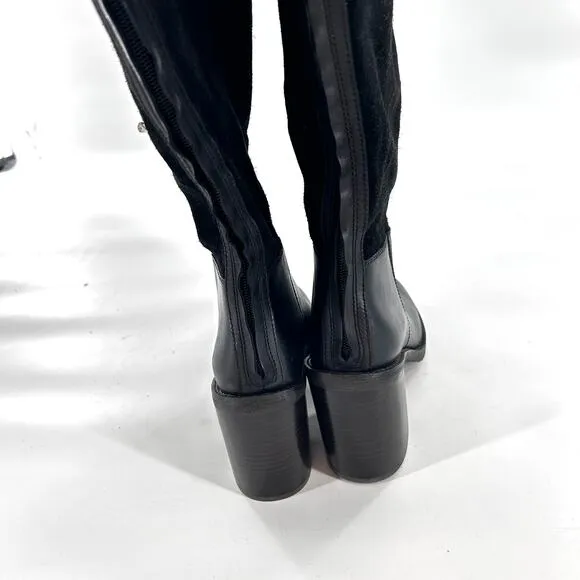 Franco Sarto Rivet Tall Riding Boots 8 Heel NWOT Suede Leather High Academia
