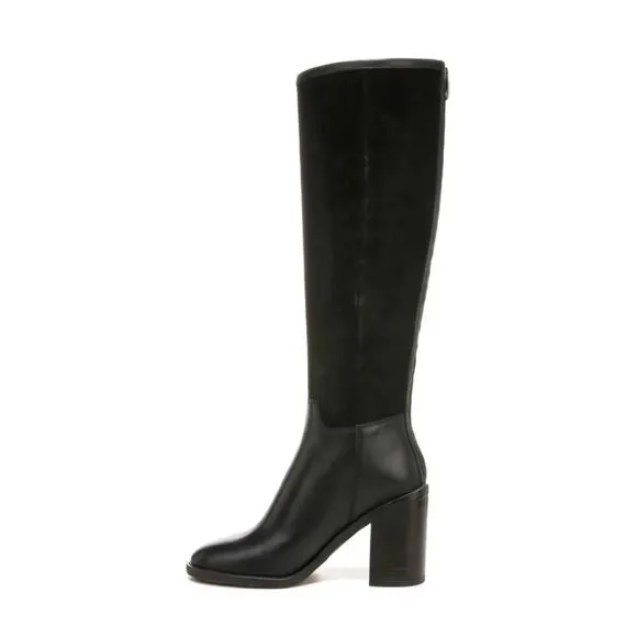 Franco Sarto Rivet Tall Riding Boots 8 Heel NWOT Suede Leather High Academia