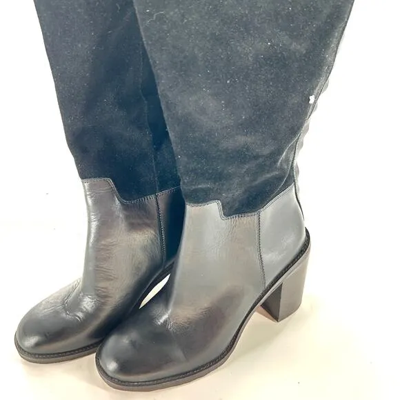 Franco Sarto Rivet Tall Riding Boots 8 Heel NWOT Suede Leather High Academia