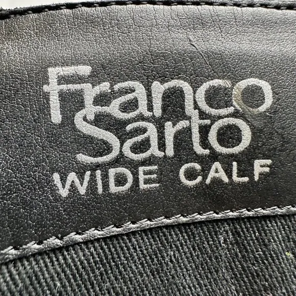 Franco Sarto | Tall Leather Wide Calf Boots w/ Metal Trim Accent | Size 5.5