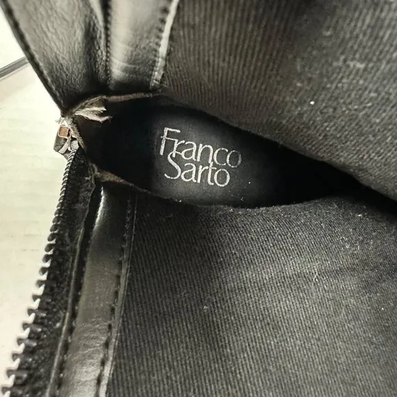 Franco Sarto | Tall Leather Wide Calf Boots w/ Metal Trim Accent | Size 5.5