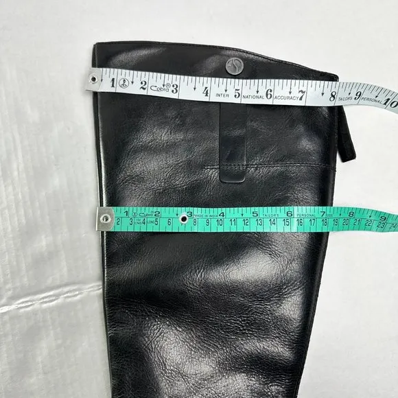 Franco Sarto | Tall Leather Wide Calf Boots w/ Metal Trim Accent | Size 5.5
