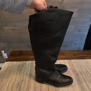 FRANCO SARTO | Women's Meyer Wide-Calf Knee-High Leather Riding Boots Black Sz 6