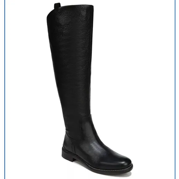FRANCO SARTO | Women's Meyer Wide-Calf Knee-High Leather Riding Boots Black Sz 6