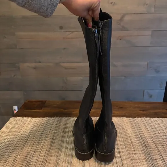 FRANCO SARTO | Women's Meyer Wide-Calf Knee-High Leather Riding Boots Black Sz 6
