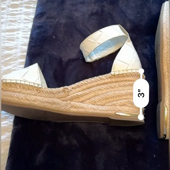 Franco Sorto white espadrille wedge Sandals