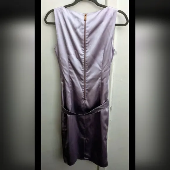 Frankie Morello Milan Lilac Dress 42 IT 6 US RARE Slvless Satin Y2K Holiday
