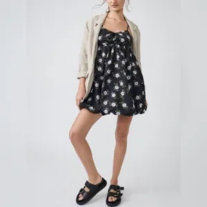 Free People Blue Bell Bubble Mini Dress. Color: Multi/Black