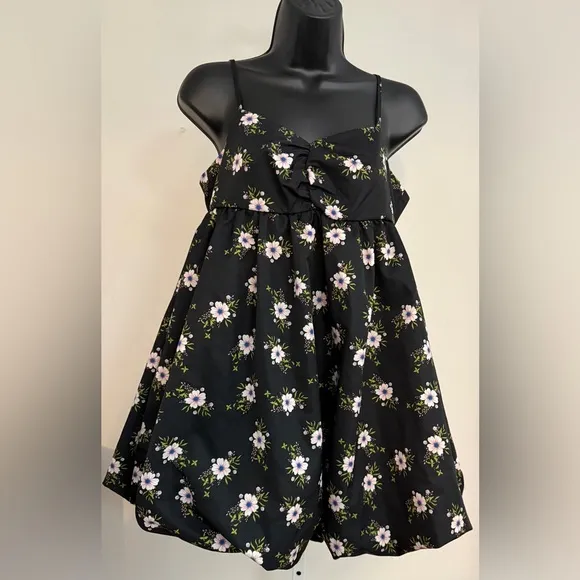 Free People Blue Bell Bubble Mini Dress. Color: Multi/Black